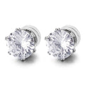 1 Pair Mens Womens Magnetic 8mm Color Cubic Zirconia Stud Earrings Steel Non-Piercing Clip On Fake Ear Piercing Jewelry